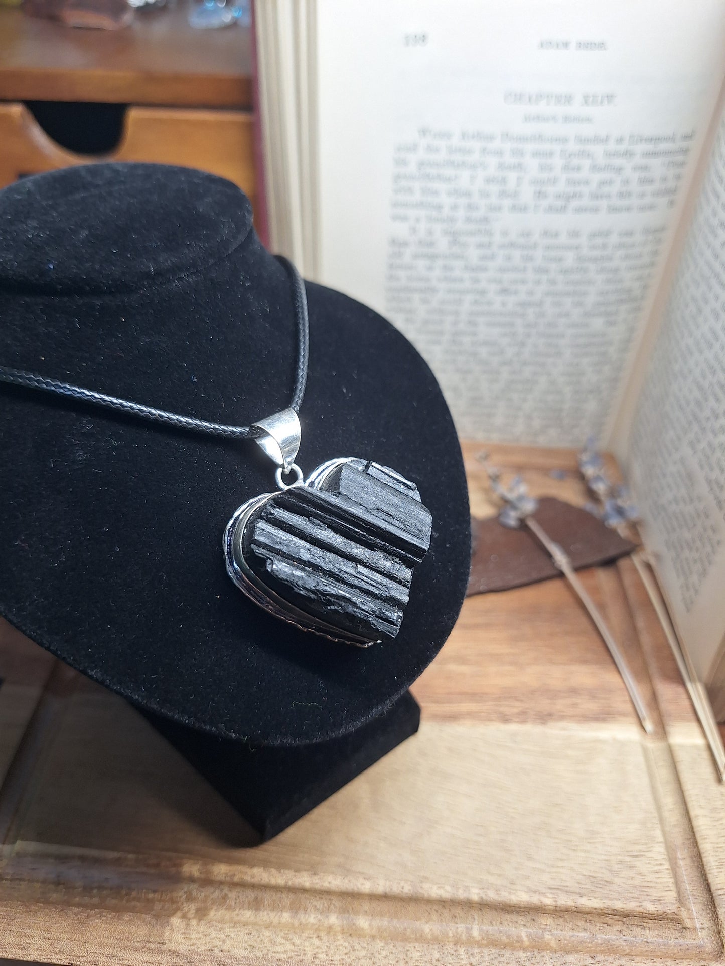 Großer Herzanhänger mit Turmalin