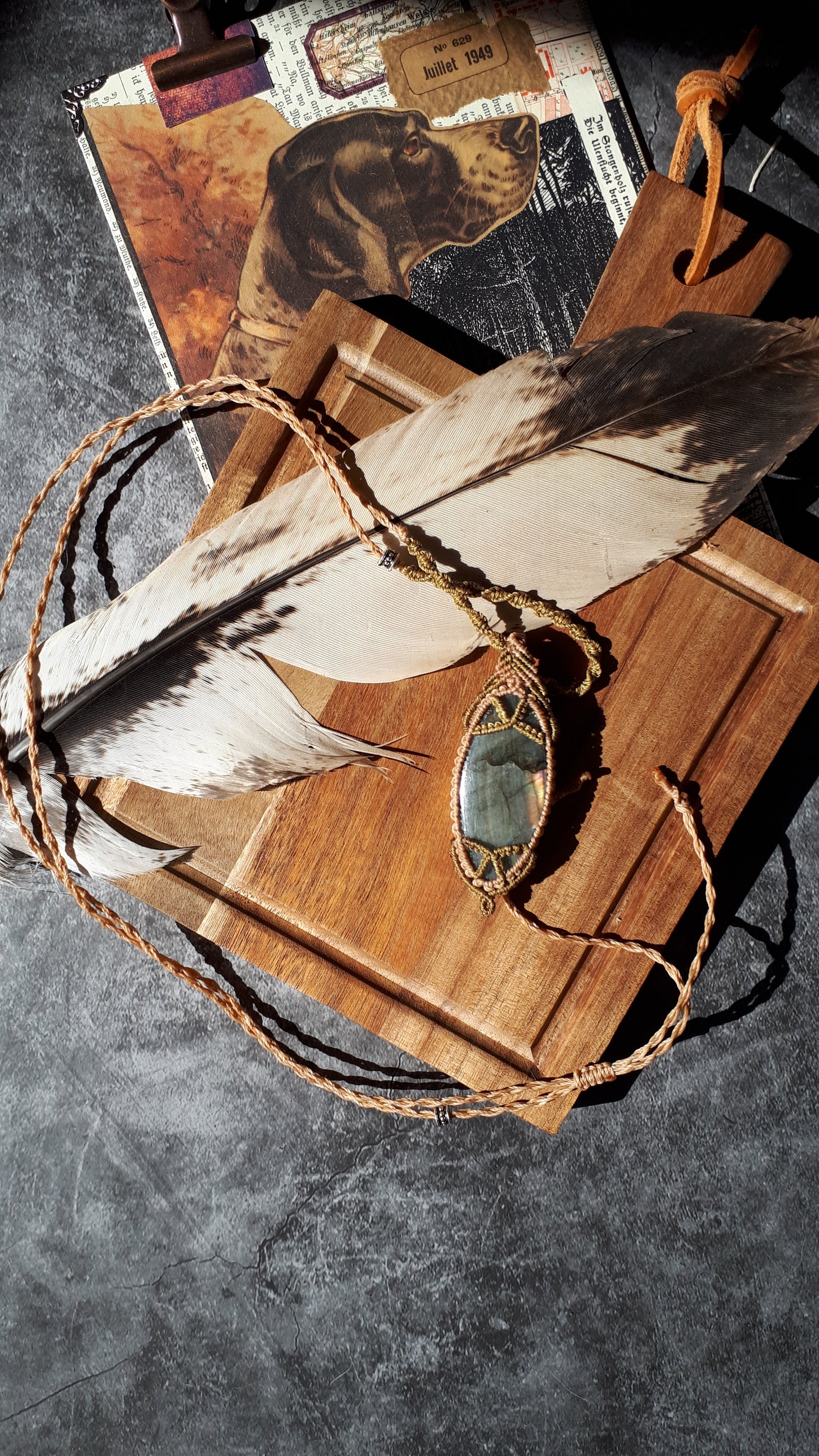 Kette mit Marquise Labradorit