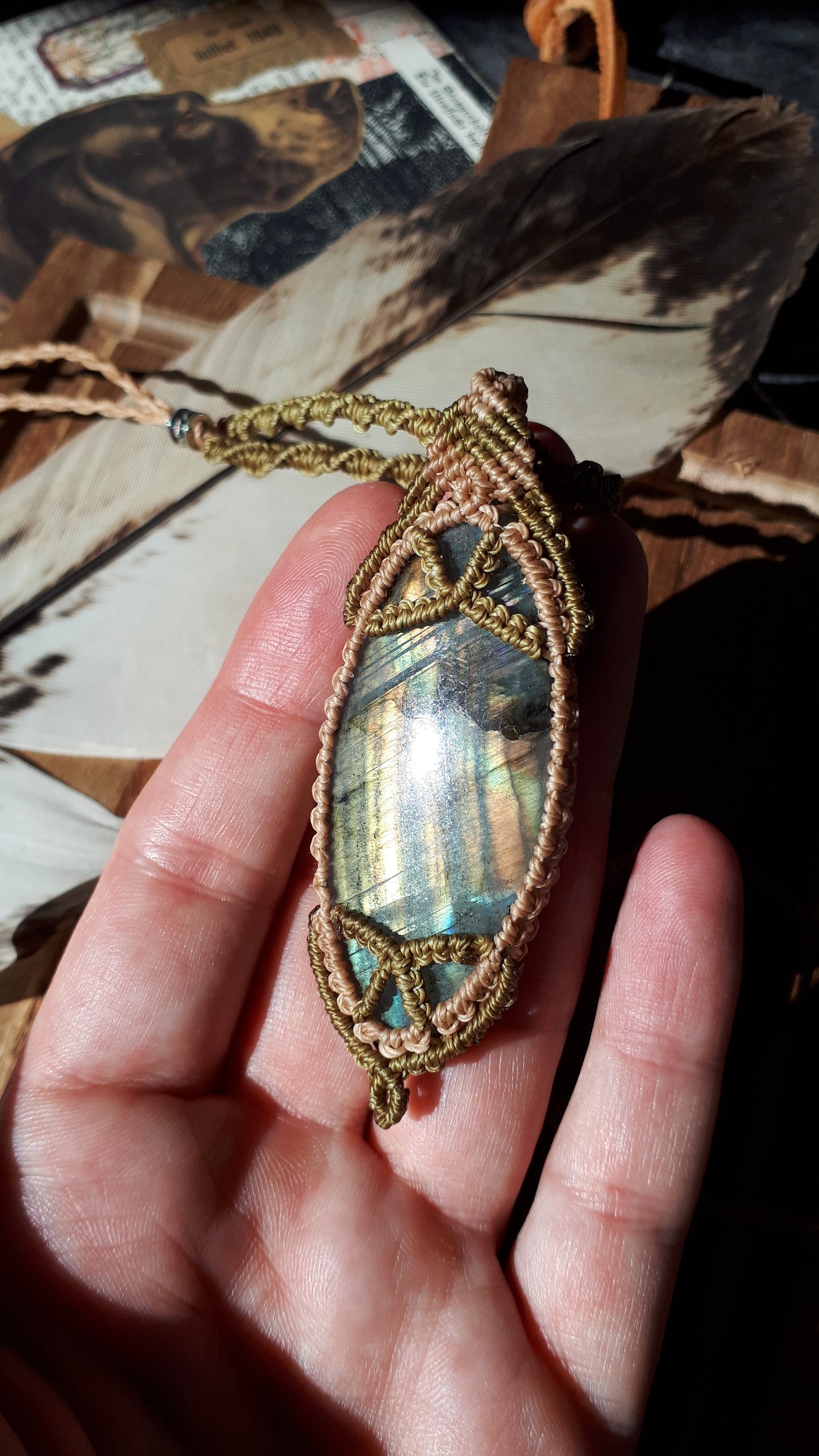 Kette mit Marquise Labradorit