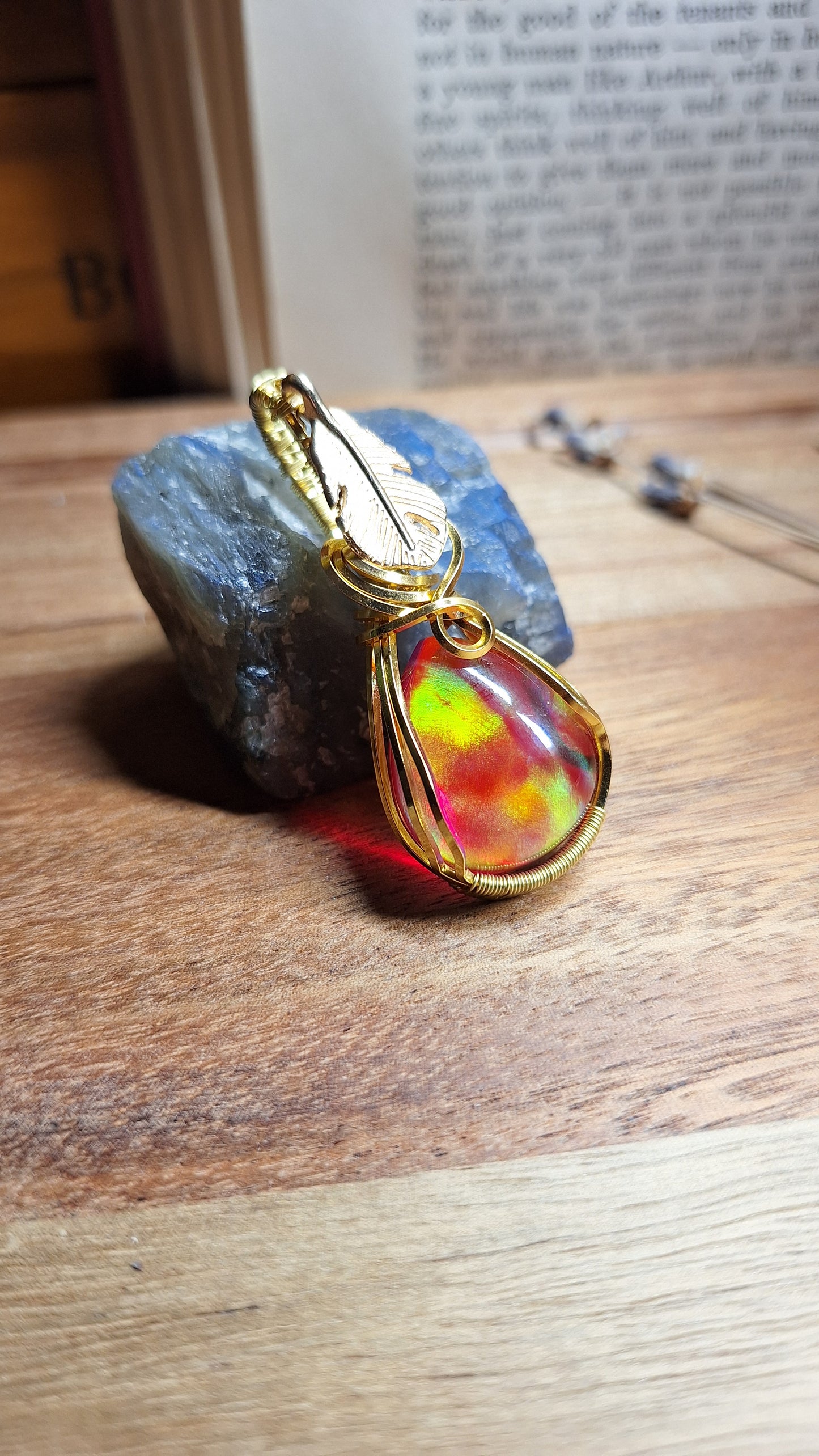 Kettenanhänger mit Aurora Opal "Indian Summer"