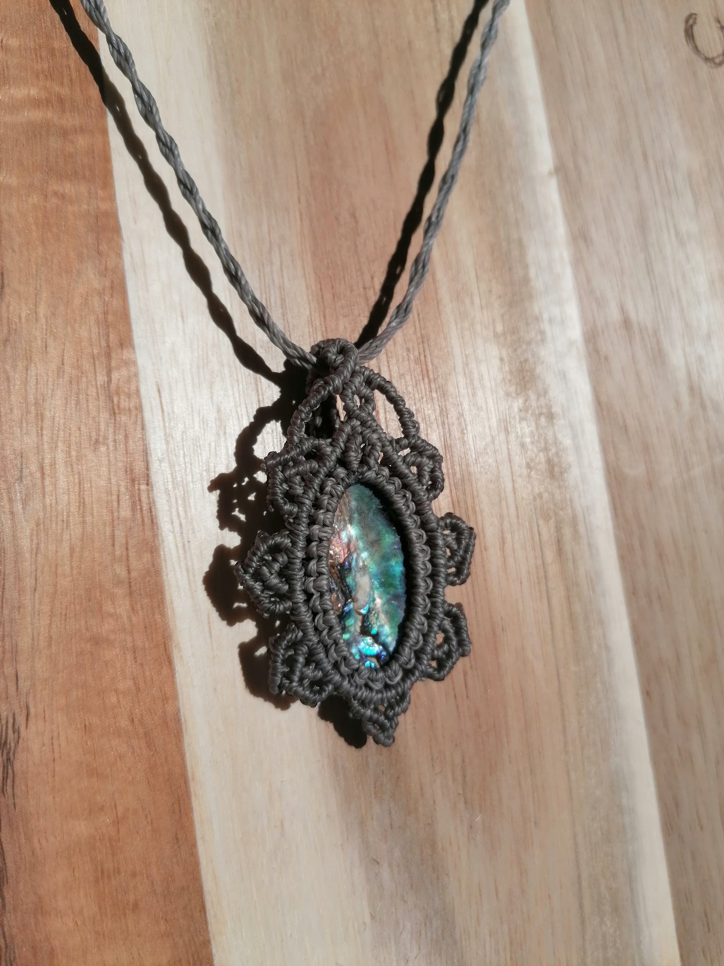 Makramee Kette mit Abalone