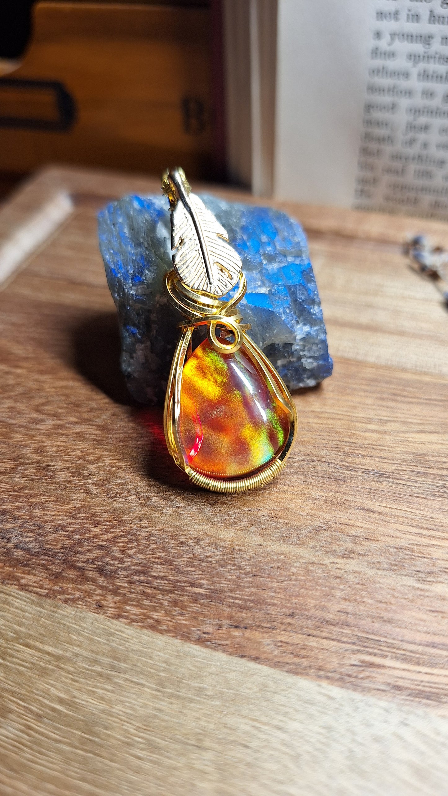 Kettenanhänger mit Aurora Opal "Indian Summer"