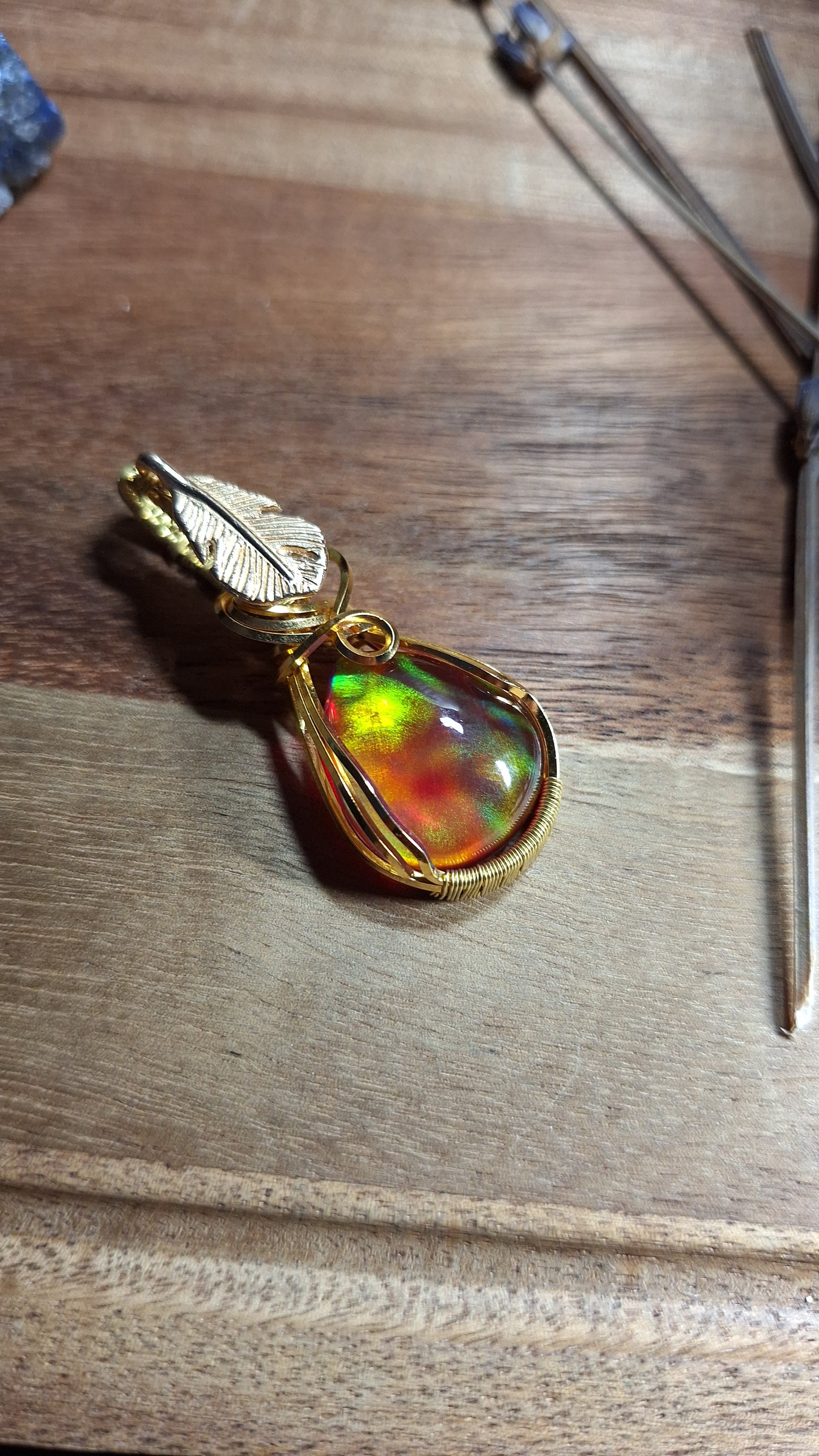 Kettenanhänger mit Aurora Opal "Indian Summer"