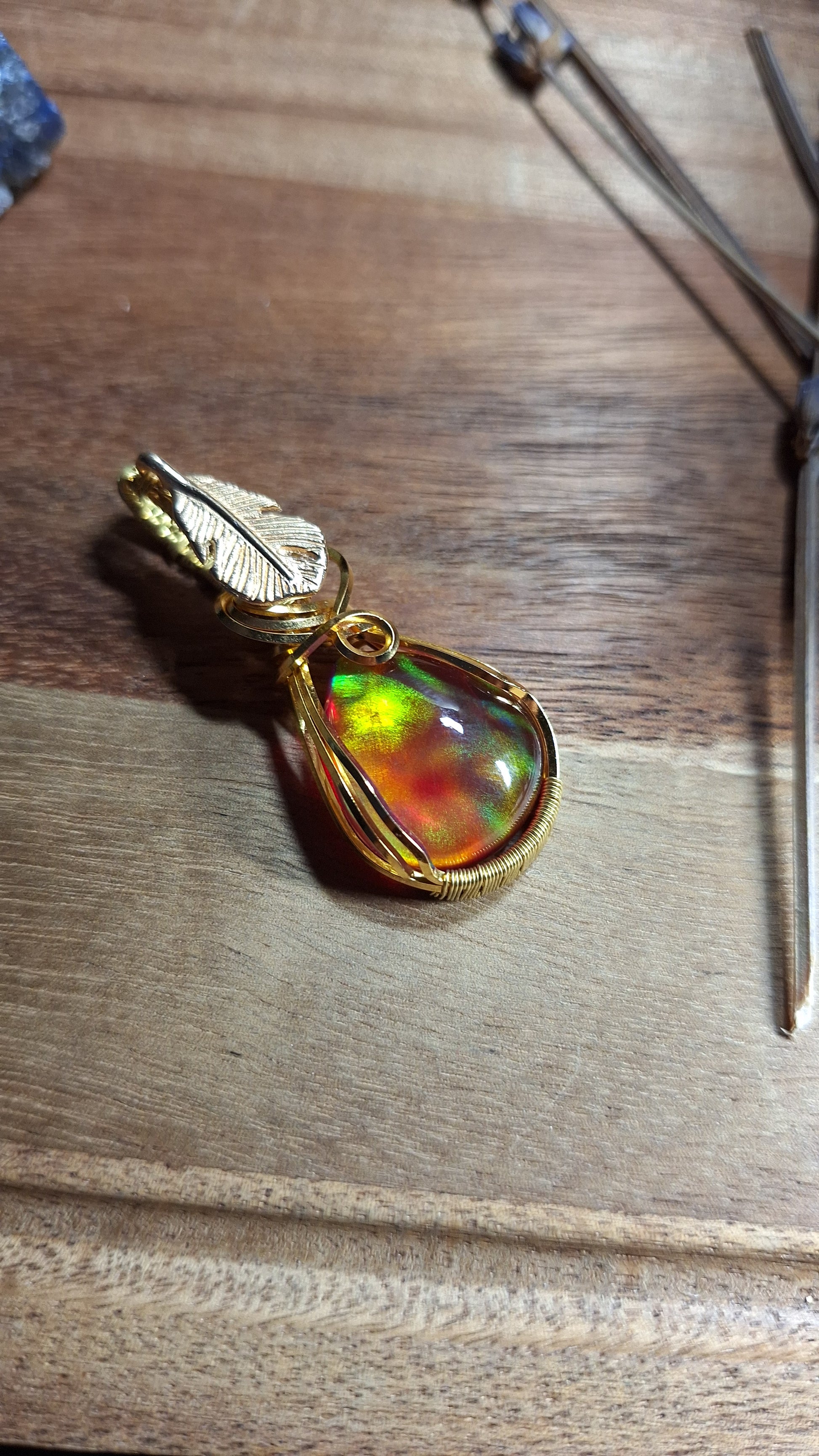 Kettenanhänger mit Aurora Opal "Indian Summer"