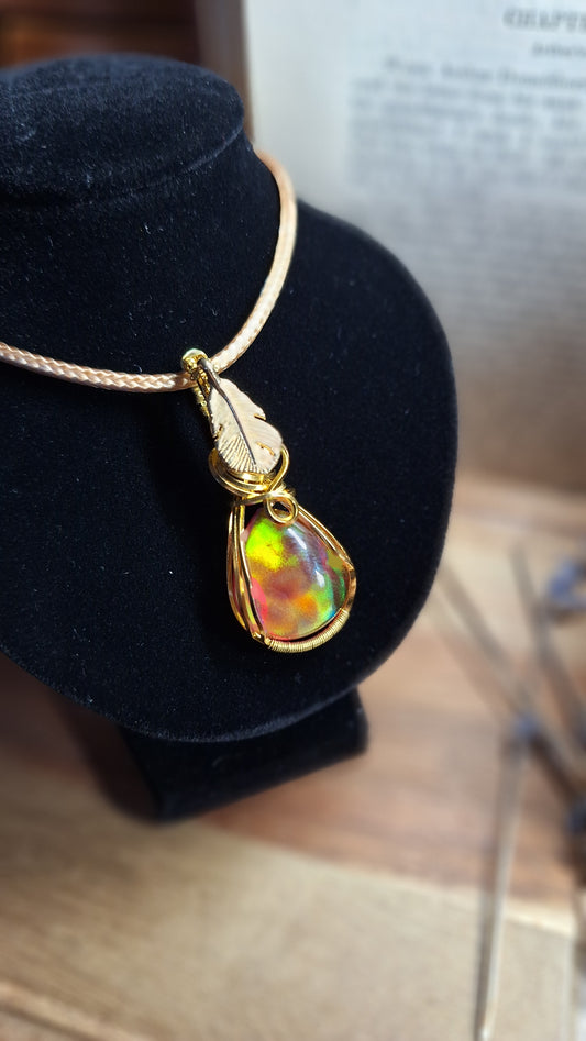 Kettenanhänger mit Aurora Opal "Indian Summer"
