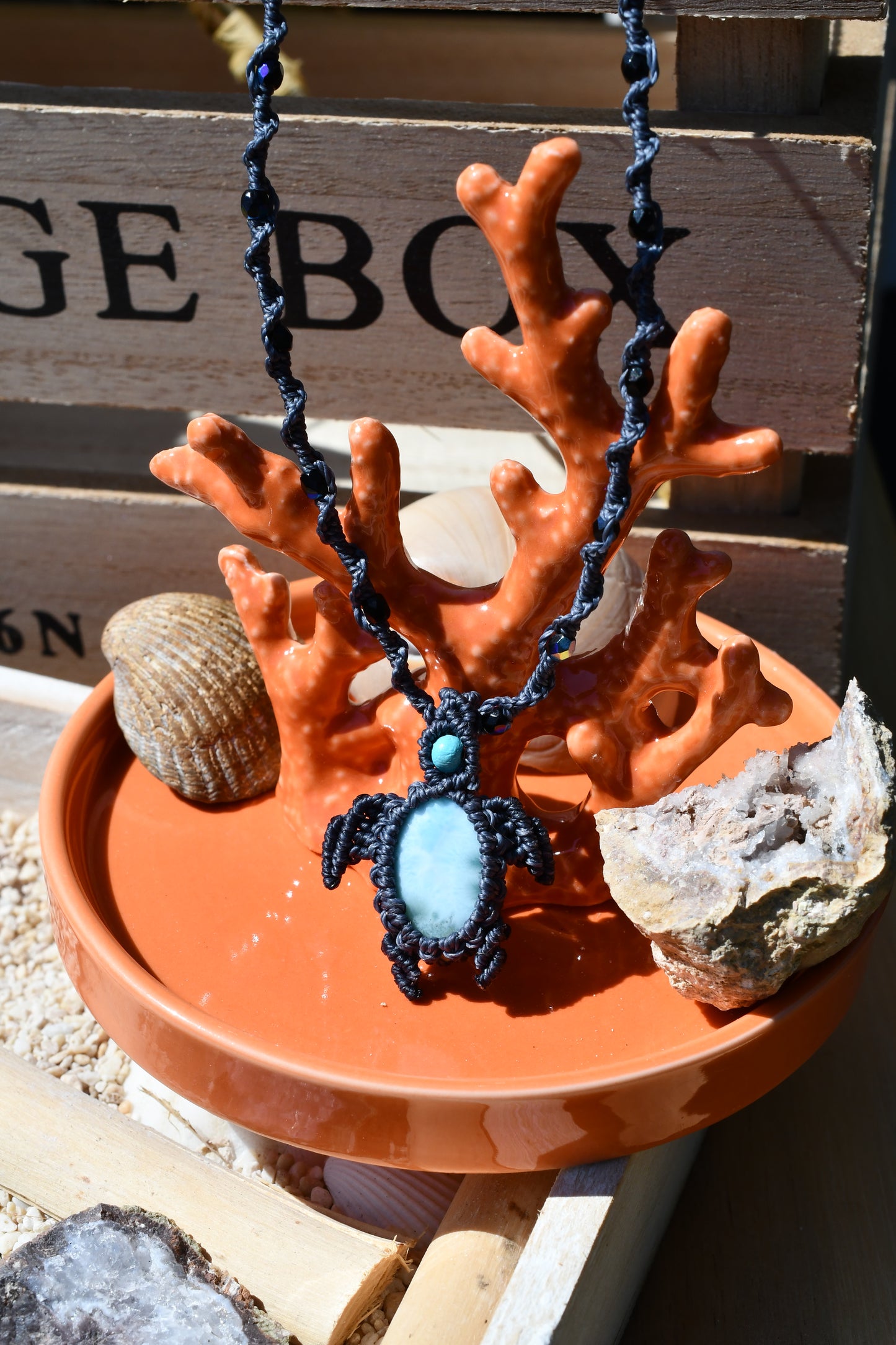 Larimar Schildkröten Kette 8