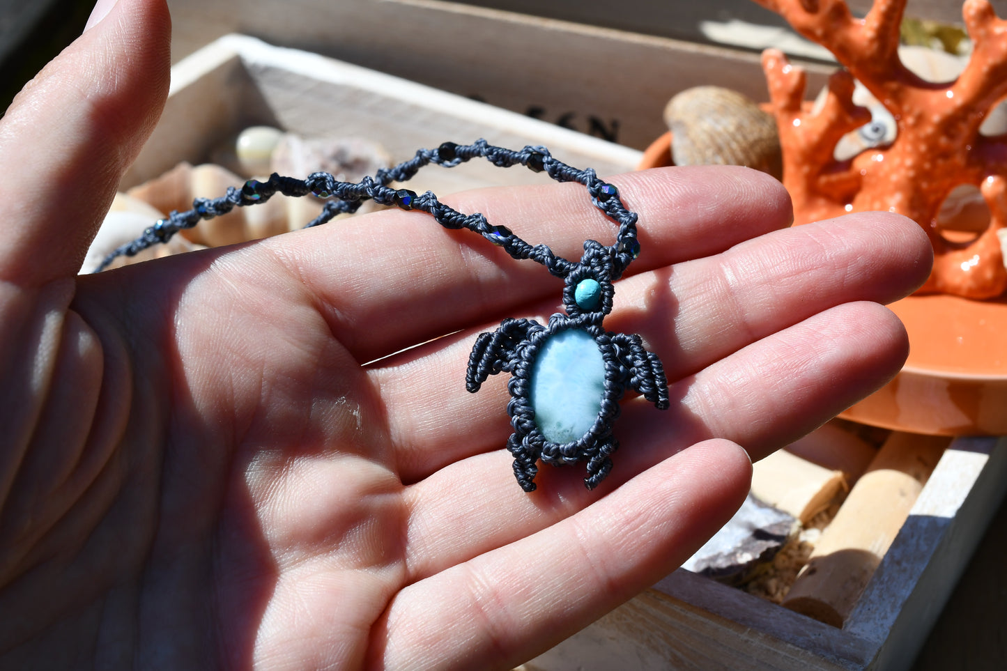 Larimar Schildkröten Kette 7