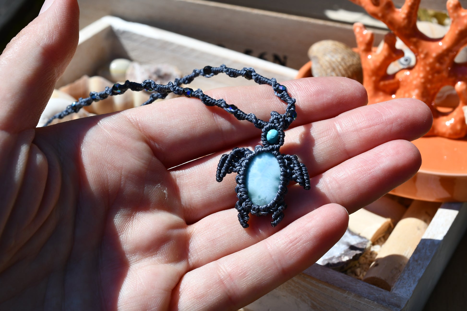 Larimar Schildkröten Kette 7