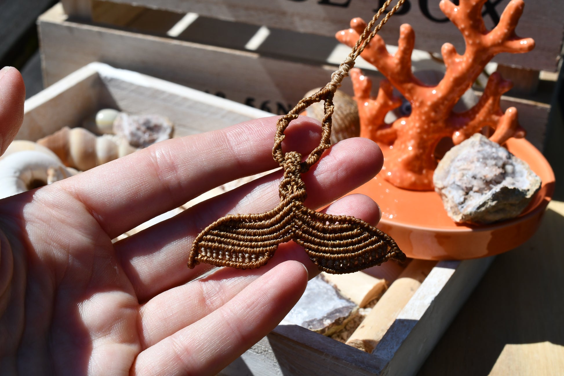 Makramee Kette Walflosse 3