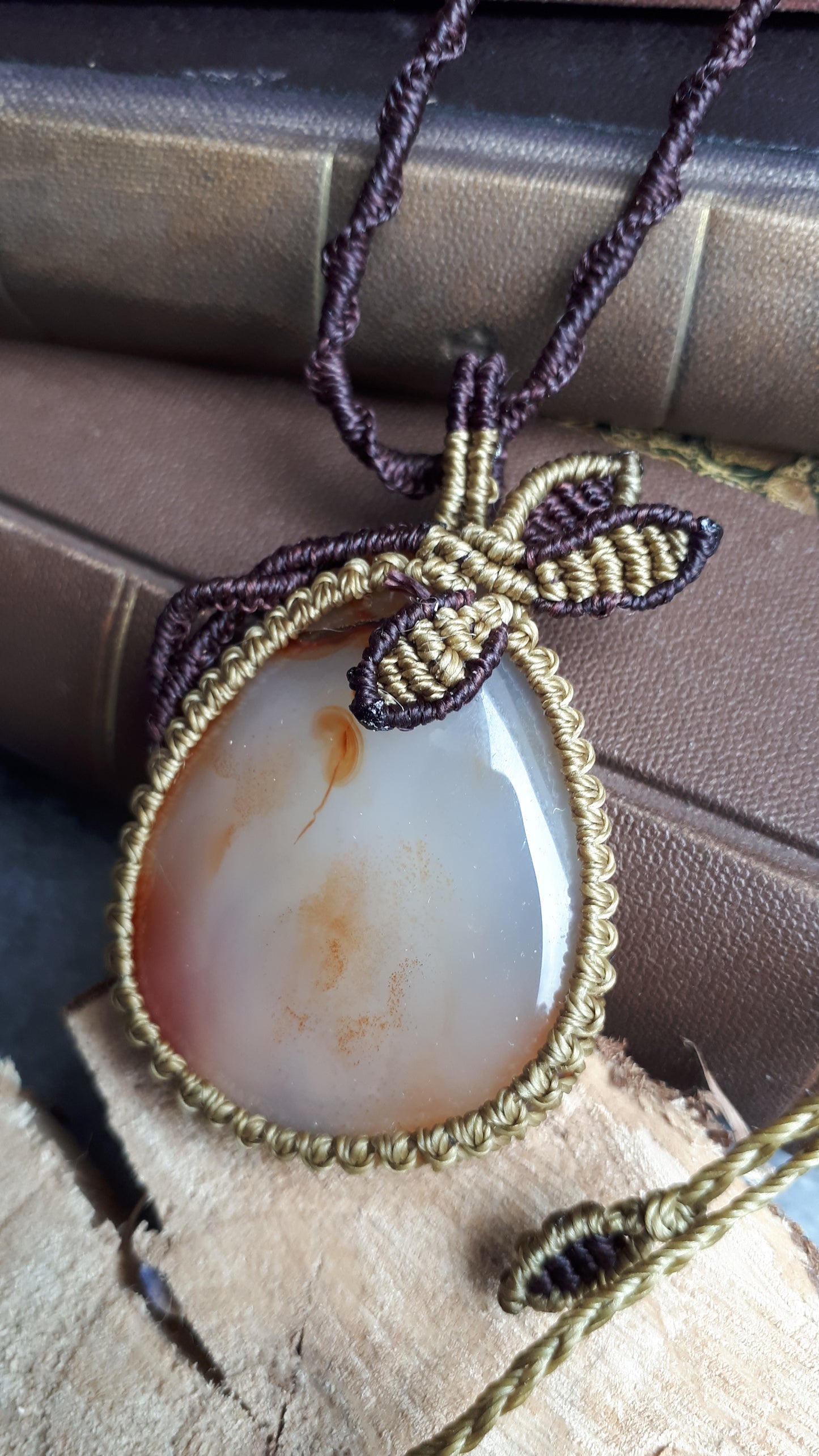 Makramee Kette mit Karneol