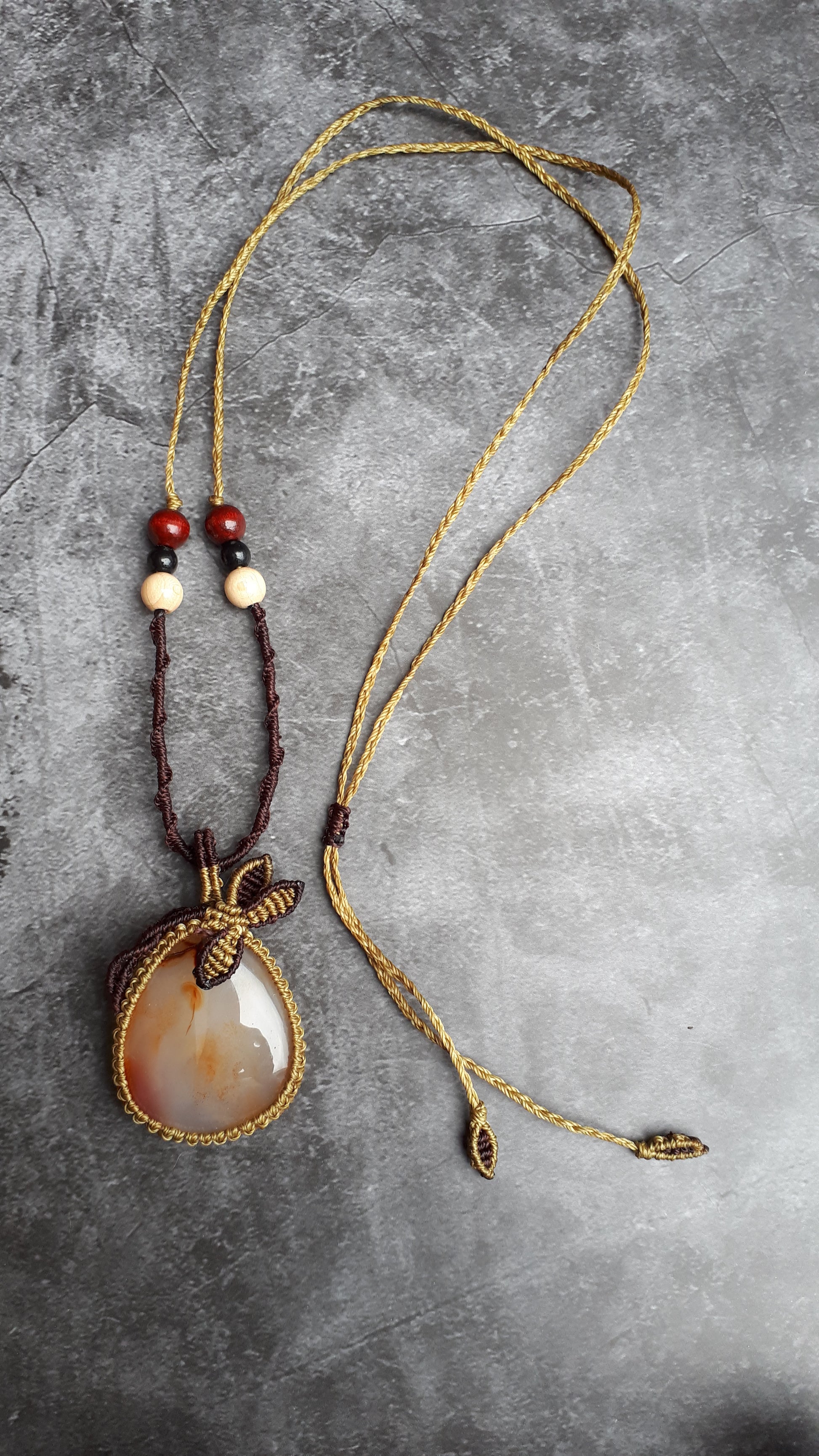 Makramee Kette mit Karneol