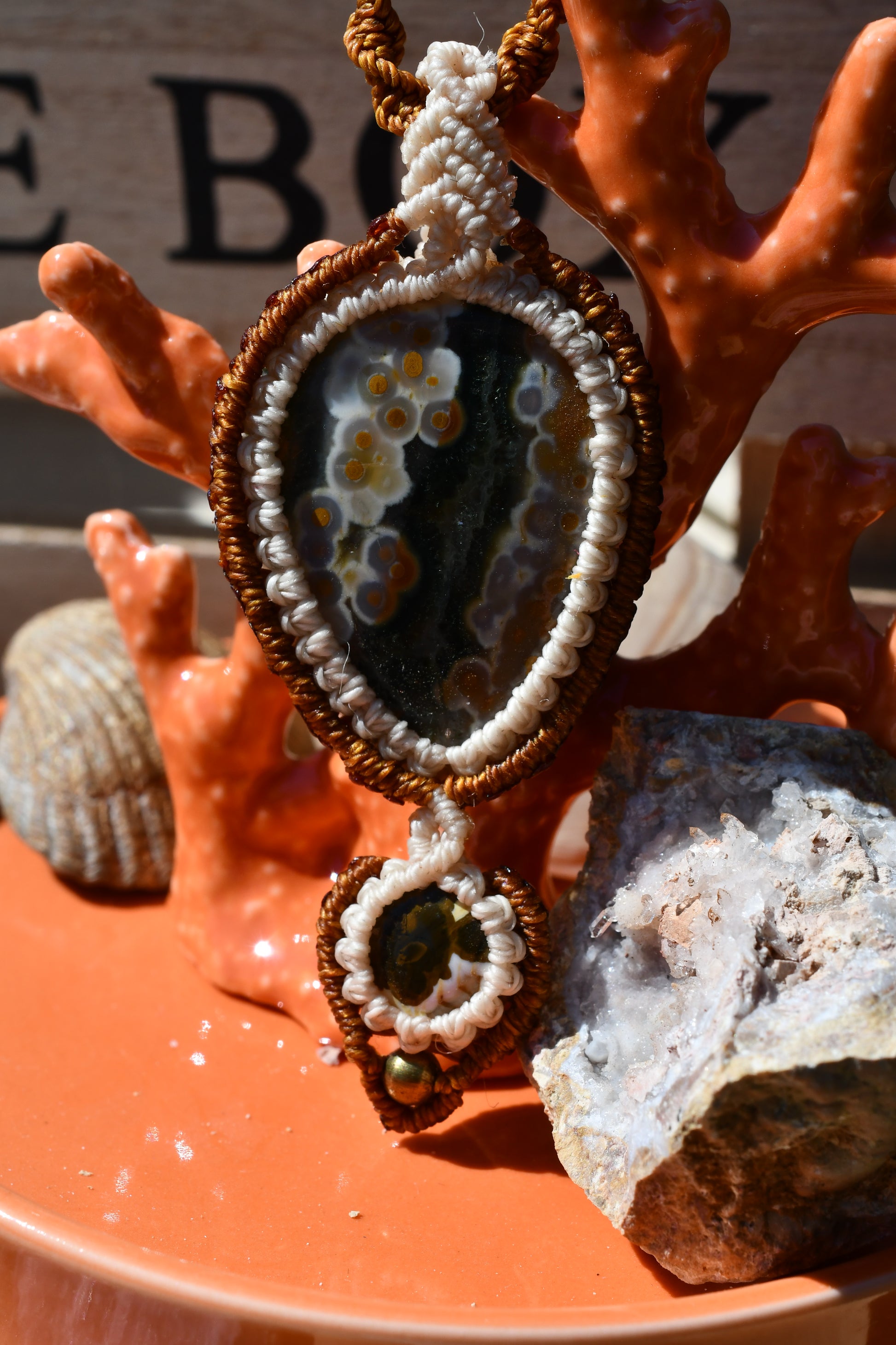 Makramee Ketten mit Ozeanchalcedone 1