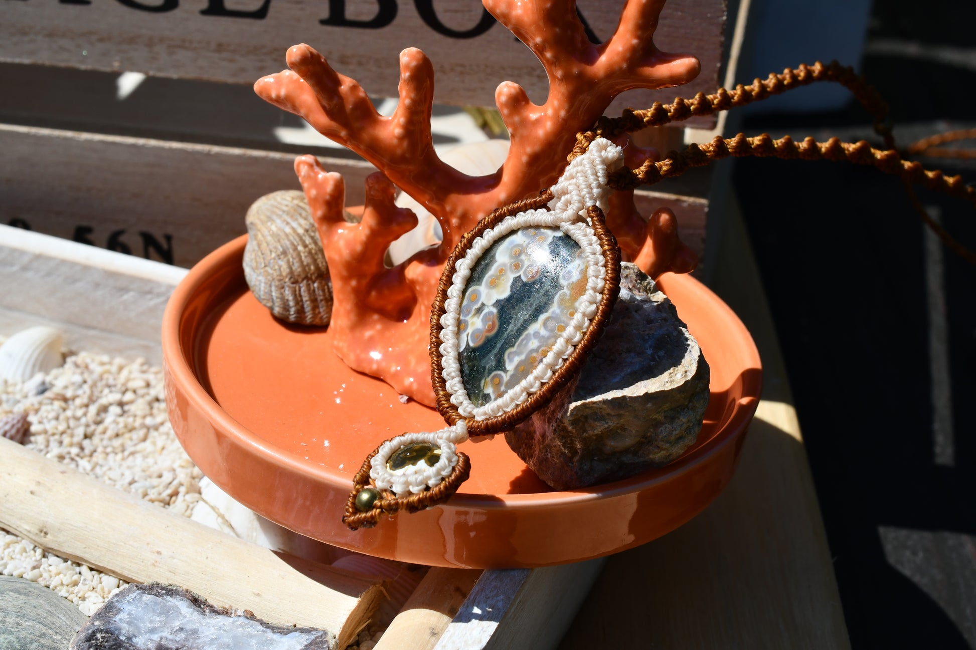 Makramee Ketten mit Ozeanchalcedone2