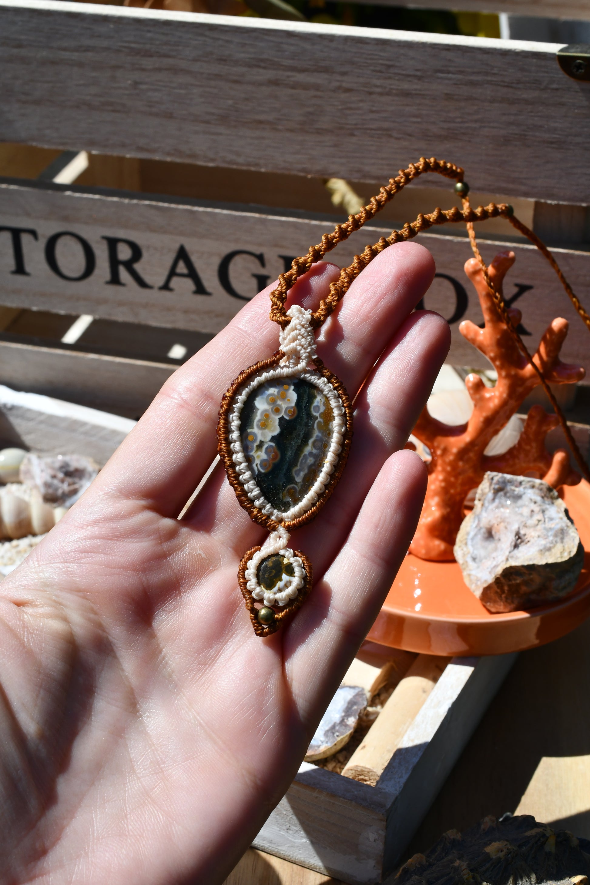 Makramee Ketten mit Ozeanchalcedone4