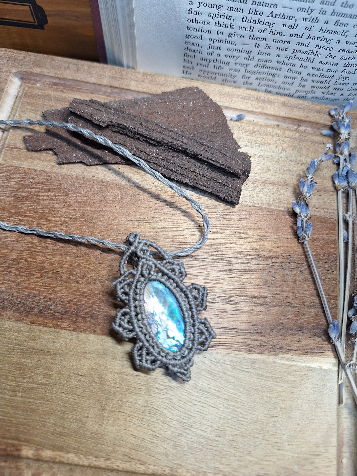 Makramee Kette mit Abalone