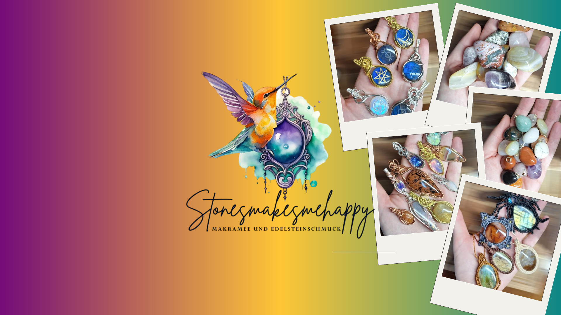 Makrameeschmuck mit Edelsteinen