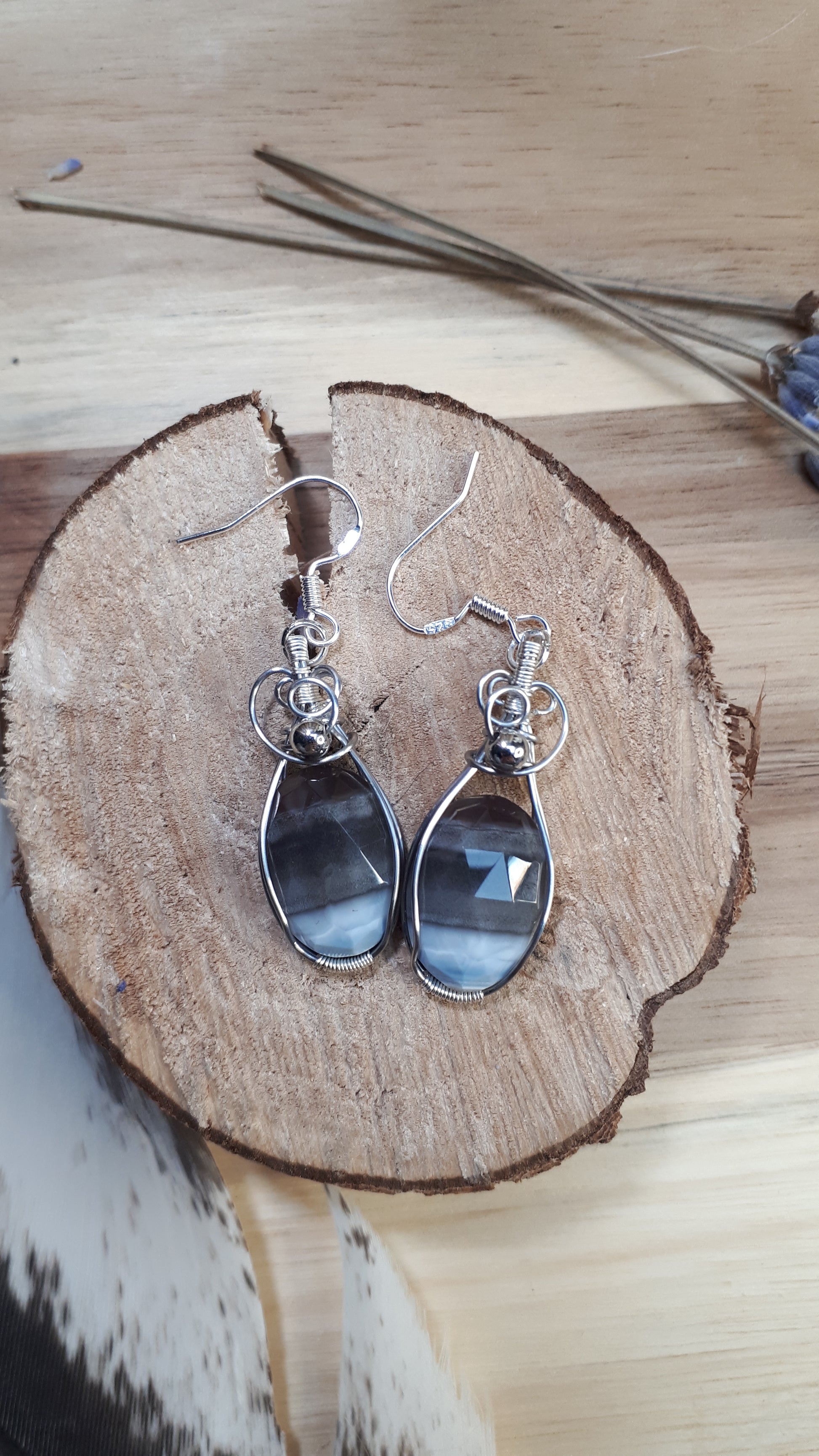 Ohrringe mit Owyhee-Opal